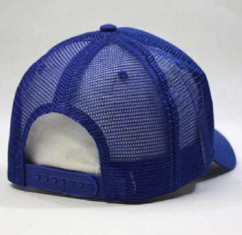 Mesh trucker cap with laser sticker logo