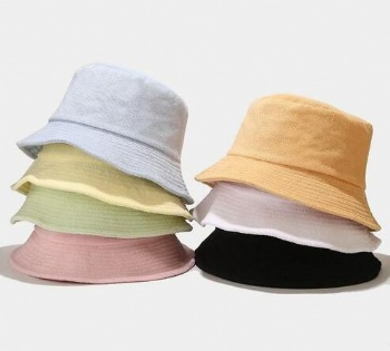 Quality terry towelling bucket hat fishing caps customize bucket caps