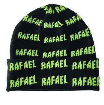 Beanie with all over jacquard logo custom logo jacquard beanie