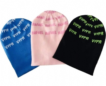 Beanie with all over jacquard logo custom logo jacquard beanie